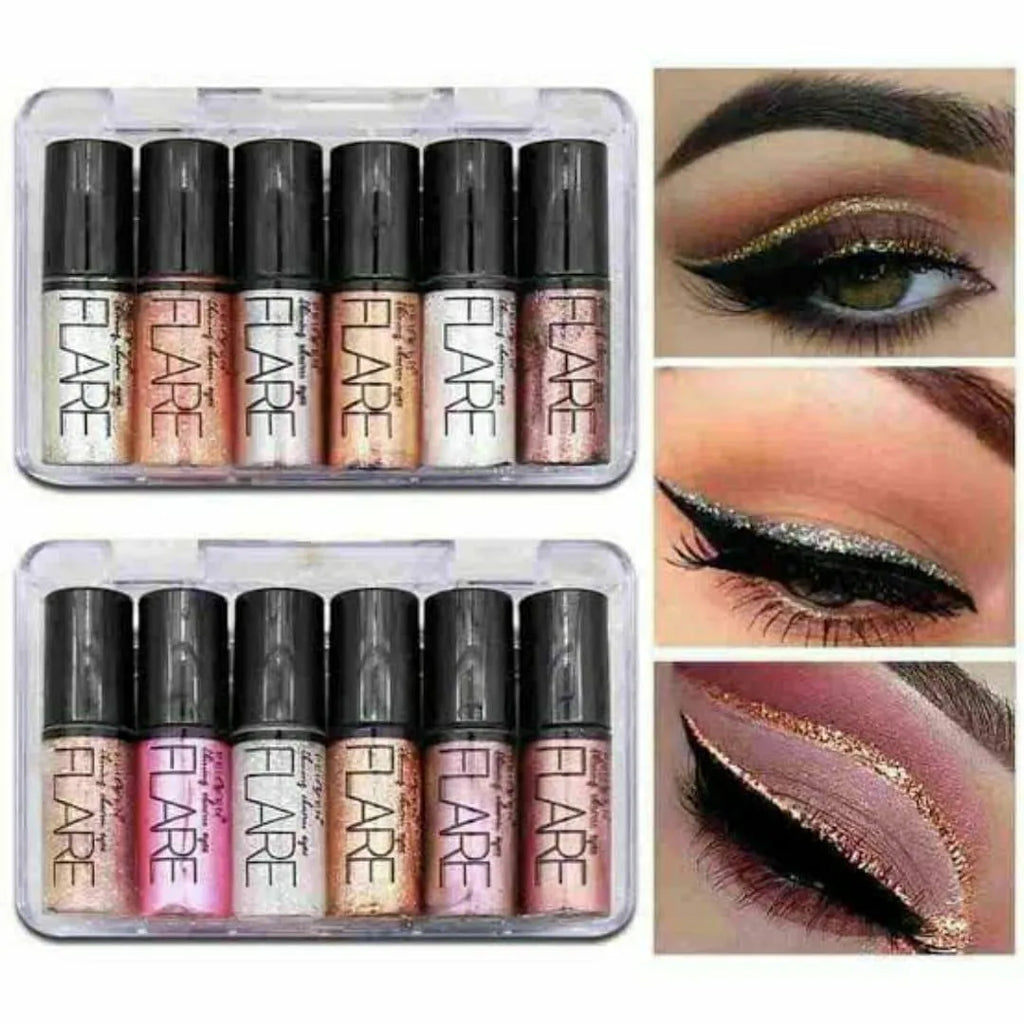 Mocallure Flare High Pigmented Multicolor Glitter Eyeliner, 6 Pcs Kit
